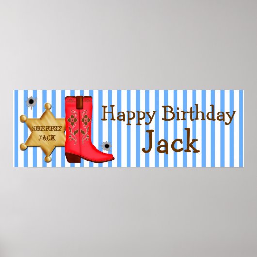 Cowboy Wild West Banner Poster (Voorkant)