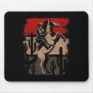 Cowboy Wild West Country Horseck Riding Horse Retr Muismat