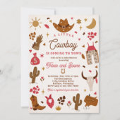 Cowboy Wild West Rodeo Ranch Baby shower Kaart (Voorkant)