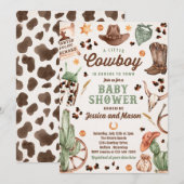 Cowboy Wild West Rodeo Ranch Boy Baby shower Kaart (Voorkant / Achterkant)