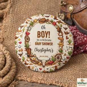 Cowboy Wild West Rodeo Ranch   Rustische Westerse  Ronde Button 3,2 Cm
