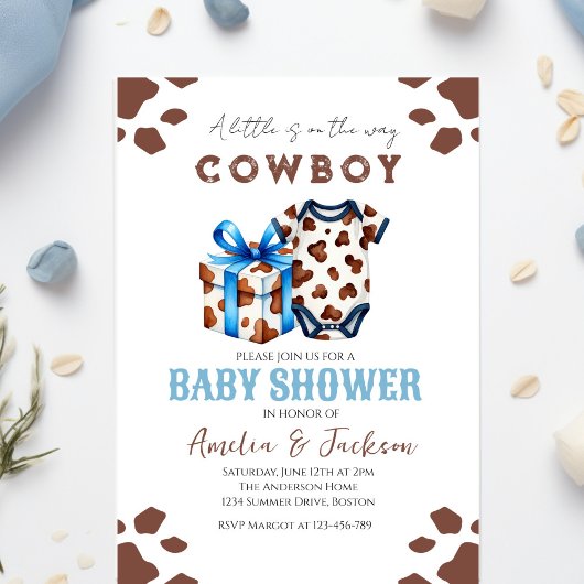 Cowboy Wild West Rodeo Western Boy Baby shower Kaart