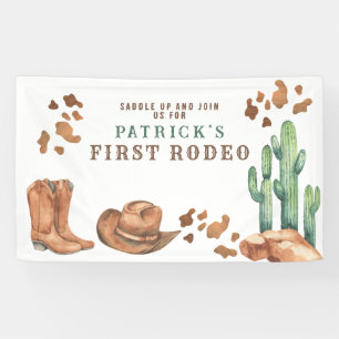 Cowboy Wilde Westen 1e Rodeo Verjaardagsfeestje Spandoek