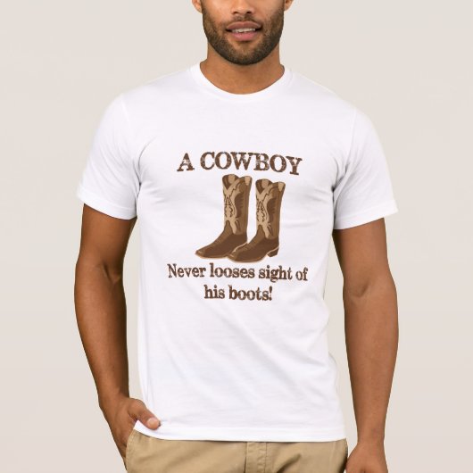 Cowboy ziet er nooit uit hoe hij zijn Westerne kun T-shirt (Voorkant)