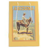 Cowboy (zijdelings Uitzicht) Arizona Medium Cadeauzakje (Voorkant)