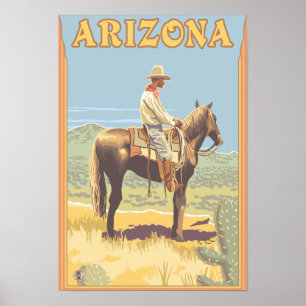 Cowboy (zijdelings Uitzicht) Arizona Poster