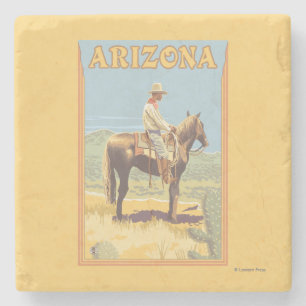 Cowboy (zijdelings Uitzicht) Arizona Stenen Onderzetter