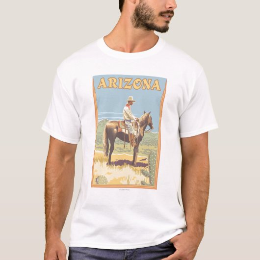 Cowboy (zijdelings Uitzicht) Arizona T-shirt (Voorkant)