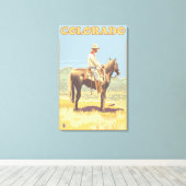 Cowboy (zijdelings Uitzicht) Colorado Canvas Afdruk (Insitu (Houten vloer))