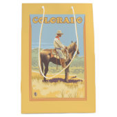 Cowboy (zijdelings Uitzicht) Colorado Medium Cadeauzakje (Voorkant)