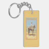 Cowboy (zijdelings Uitzicht) Colorado Sleutelhanger (Voorkant Links)