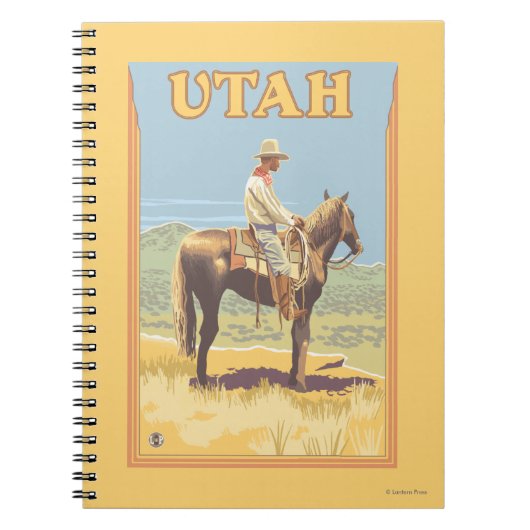 Cowboy (zijdelings Uitzicht)Utah Notitieboek (Voorkant)