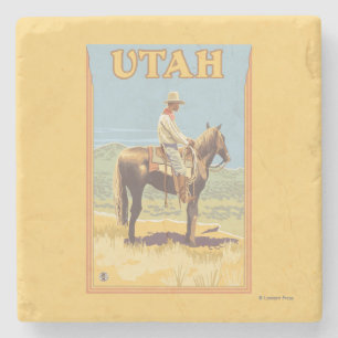 Cowboy (zijdelings Uitzicht)Utah Stenen Onderzetter