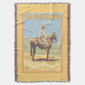 Cowboy (zijdelings Uitzicht) Wyoming Deken (Voorkant Verticaal)