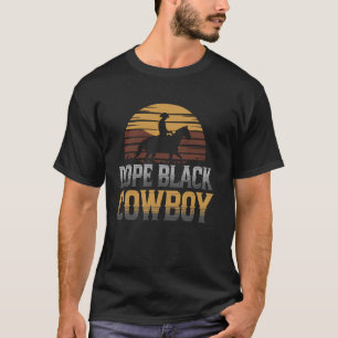 Cowboy Zwart Afro-Amerikaans Paard Rijder Rodeo Ra T-shirt
