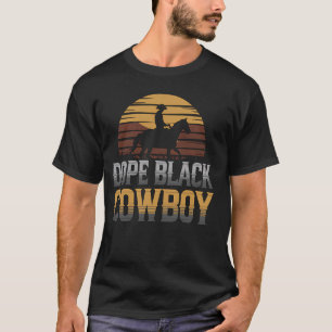 Cowboy Zwarte Afro-Amerikaanse Paard Ruiter Rodeo T-shirt