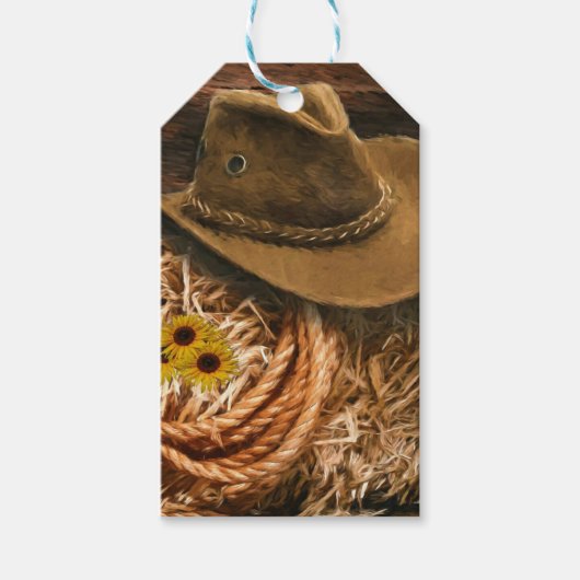 Cowboyhoed Cadeaulabel (Voorkant)