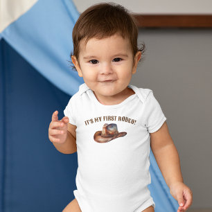 Cowboyhoed eerste rodeo verjaardag baby bodysuit