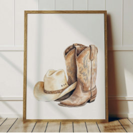 Cowboyhoed en Laars Poster Kinderen Westerse Kamer