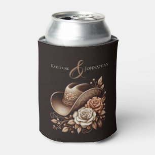 Cowboyhoed met bloemen in country western-stijl blikjeskoeler