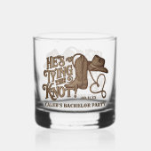 Cowboyhoed Verlovingsfeestje Hij Gaat Trouwen Whisky Glas (Voorkant)