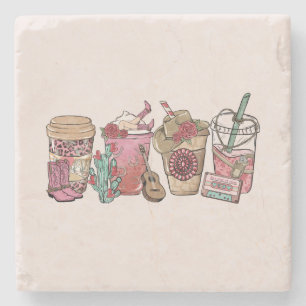 cowboykoffietijd stenen onderzetter