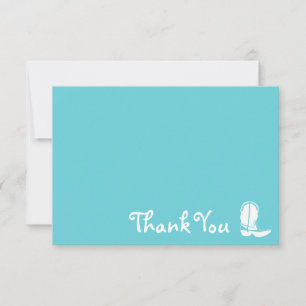 Cowboylaars Bedankkaartjes (Turquoise) Kaart