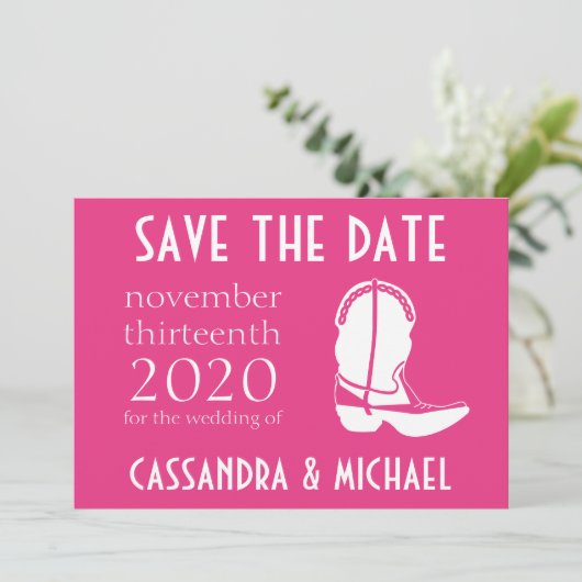 Cowboylaars Opslag Bericht voor de Trouwdatum (Don Save The Date (Staand voorkant)