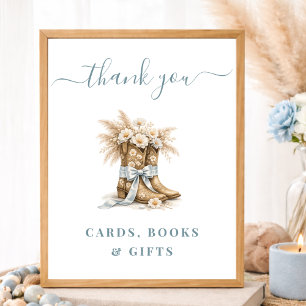 Cowboylaarzen Buigen Baby Shower Kaarten Boeken & Poster