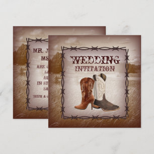 Cowboylaarzen Country western Trouwkaart Kaart