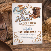Cowboylaarzen Eerste Rodeo Verjaardag