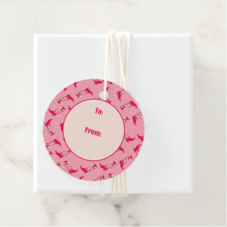 Cowboylaarzen en -bloemen bedankjes labels