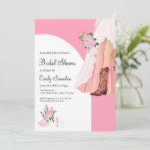 Cowboylaarzen en trouwjurk Vrijgezellenfeest Kaart (Staand voorkant)