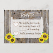 Cowboylaarzen en zonnebloemen RSVP-huwelijk Aankondigingskaart (Voorkant)