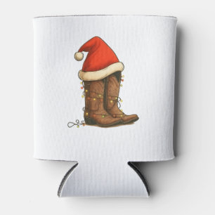 Cowboylaarzen Kerstmis Western Kerstman Hoed Blikjeskoeler
