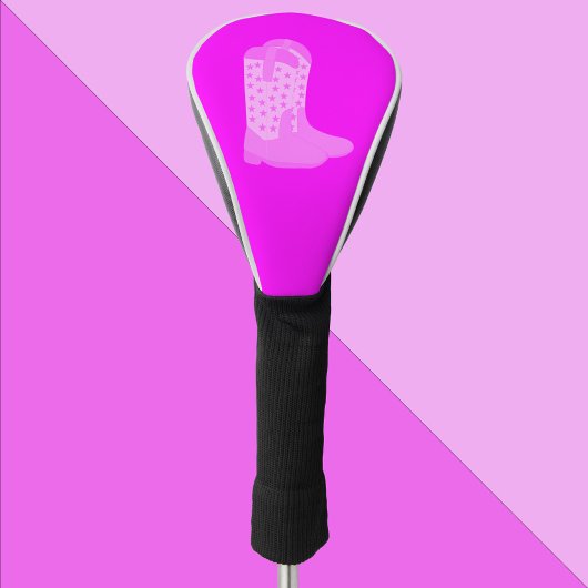 Cowboylaarzen met roze sterren golfheadcover