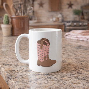 Cowboylaarzen Modern Westers Nep Glitters Sterren Koffiemok