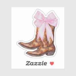 Cowboylaarzen Roze Strik Sticker - Western Sticker