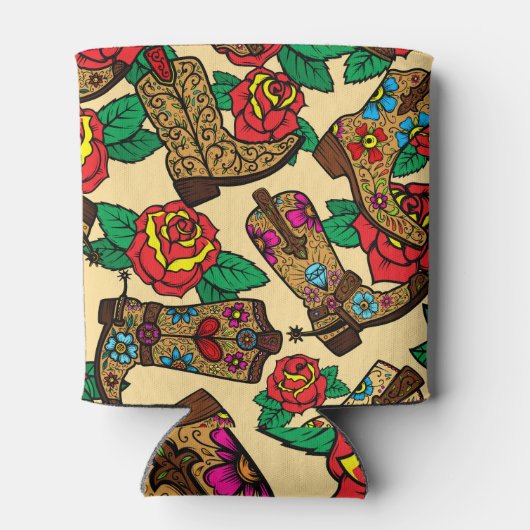 Cowboylaarzen & Rozen:  design. Blikjeskoeler (Achterkant)