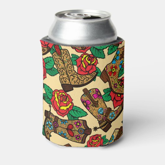 Cowboylaarzen & Rozen: design. Blikjeskoeler (Blikje Achterkant)