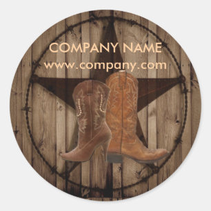 cowboylaarzen western land ronde sticker