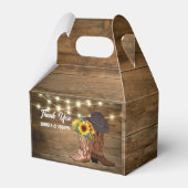 Cowboylaarzen Zonnebloem Westerne bruiloft Bedankdoosjes (Voorkant Zijde)