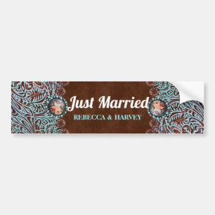 cowboyland westerne bruiloft net getrouwd bumpersticker