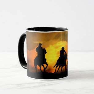 Cowboys and Steers Southwestern Sunset Mok