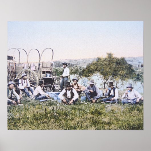 Cowboys at Lunch, 1904 (foto) Poster (Voorkant)