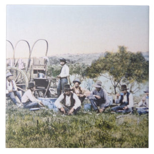 Cowboys at Lunch, 1904 (foto) Tegeltje