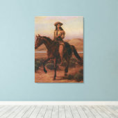  Cowboys, Buffalo Bill on Charlie van Cary Canvas Afdruk (Insitu (Houten vloer))