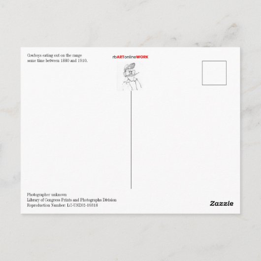 Cowboys die uiteten op het Briefkaart (Achterkant)