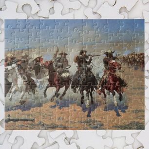  cowboys, een slag voor hout van Remington Legpuzzel