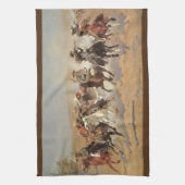 cowboys, een slag voor hout van Remington Theedoek (Verticaal)